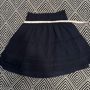 Hollister Elegant Navy Blue Two Layer Eyelet Skirt
